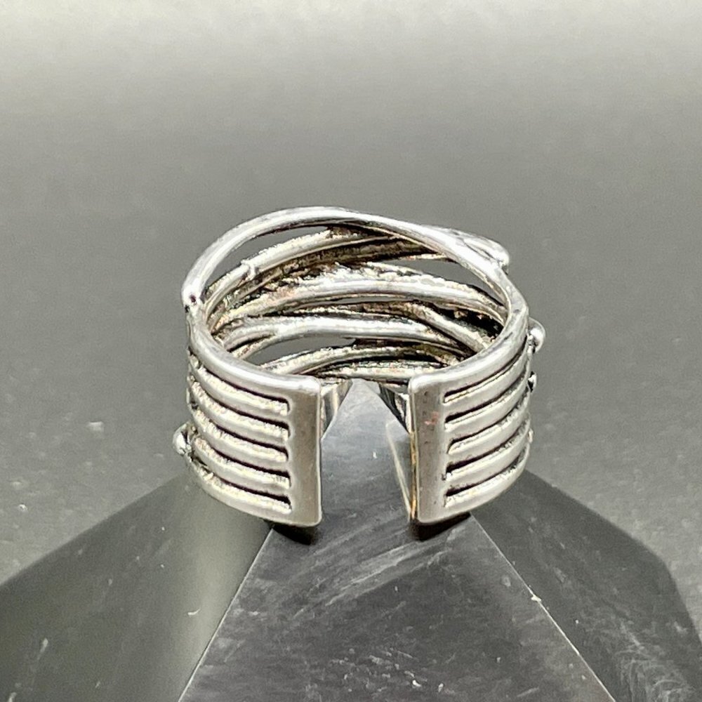 Twisted Distressed Wire Adjustable Wrapped Boho Ring #1150 - Picture 11 of 15